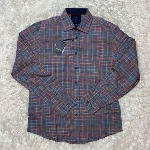 New Daniel Hechter Paris Mens Dress Shirt Size Medium Plaid NEW with Tags - Picture 1 of 7